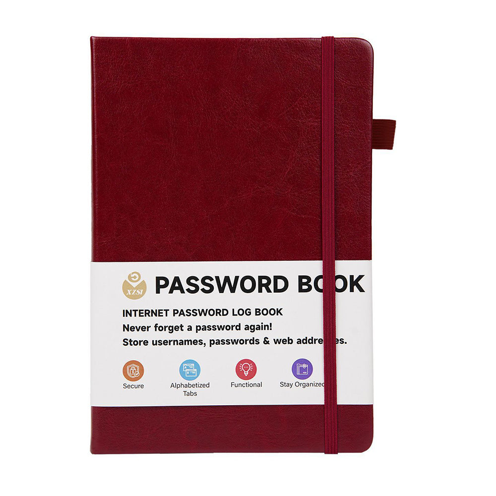 Password Keeper Book with A to Z Alphabet Tabs and Elastic Closure
