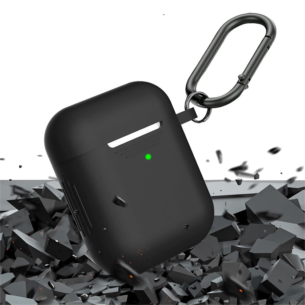 Silicone Case Cover Compatible with AirPods 2nd and 1st Generation with Cleaner kit  and Keychain