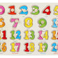 4 Sets Wooden Peg Puzzle for Girls Boys with Alphabet Number Animal Dinosaur Vehicle