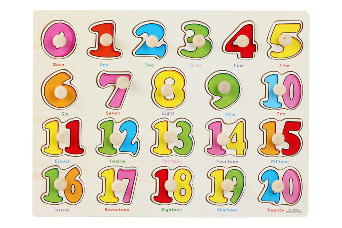 4 Sets Wooden Peg Puzzle for Girls Boys with Alphabet Number Animal Dinosaur Vehicle