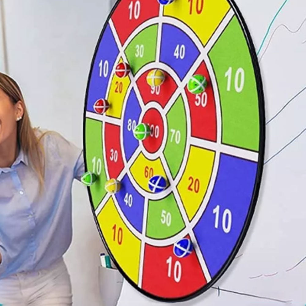 72CM Large Dart Board For Kids With 12 Sticky Balls Double-Sided Dart Board Game
