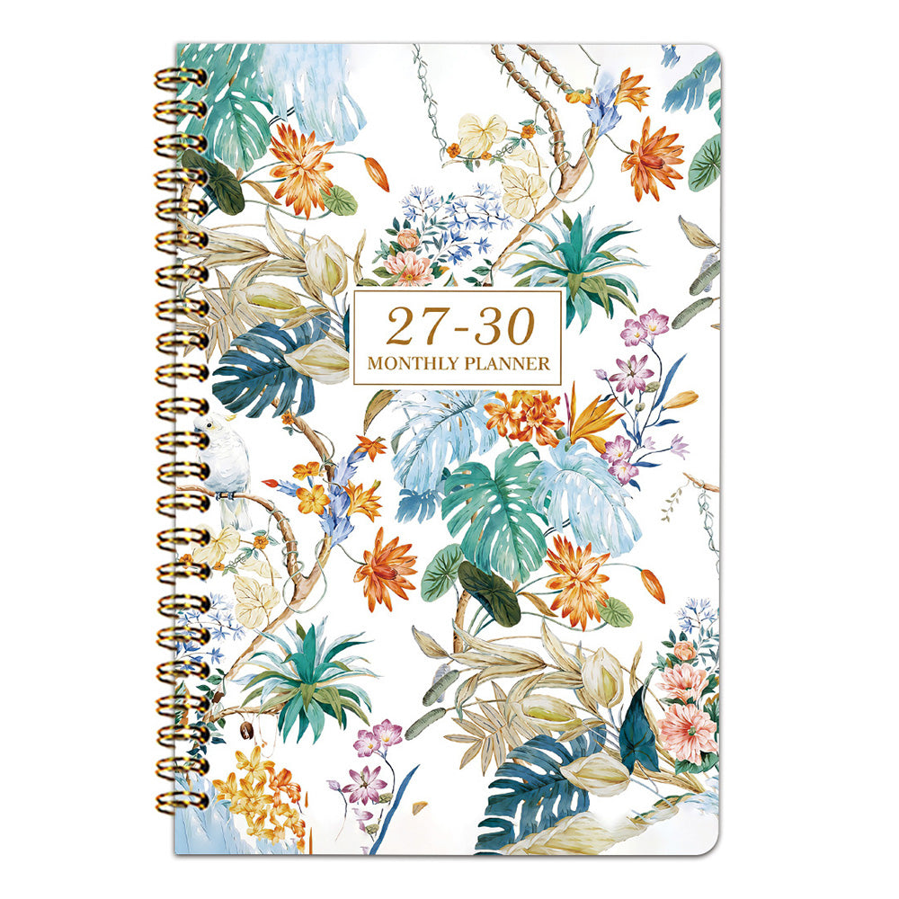 2027 to 2030 Four Year A5 Spiral Monthly Goal Planner Notebook