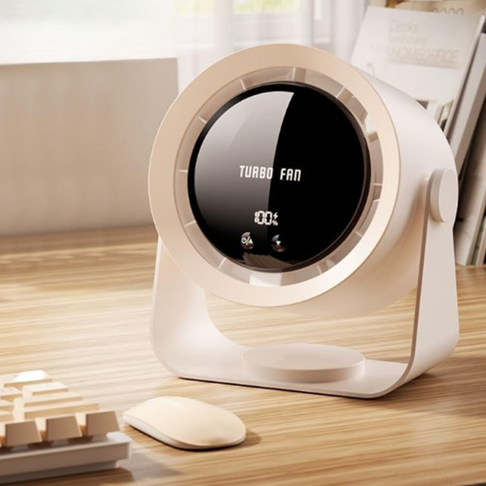 Desk Fan Quiet Digital Display Portable Table Fan Air Circulator Fan