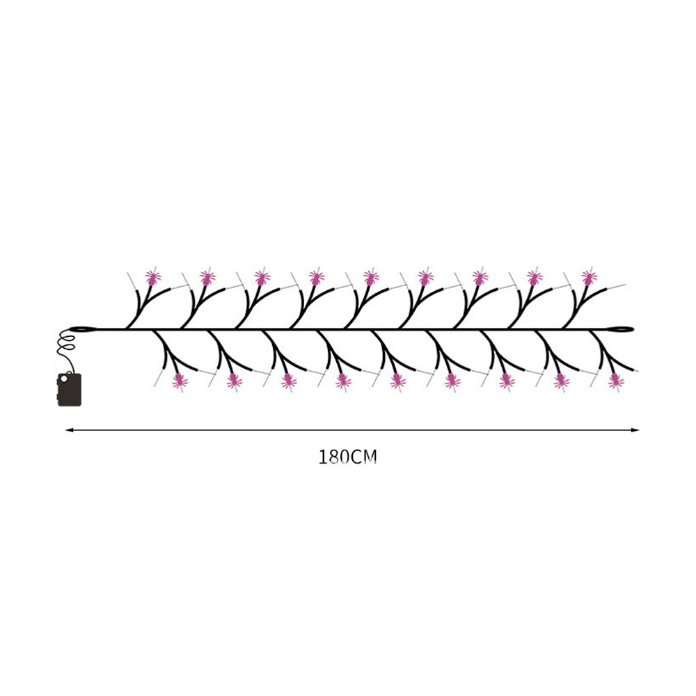 Halloween Willow Vine Twig Decoration Lights-Spider Branch Light