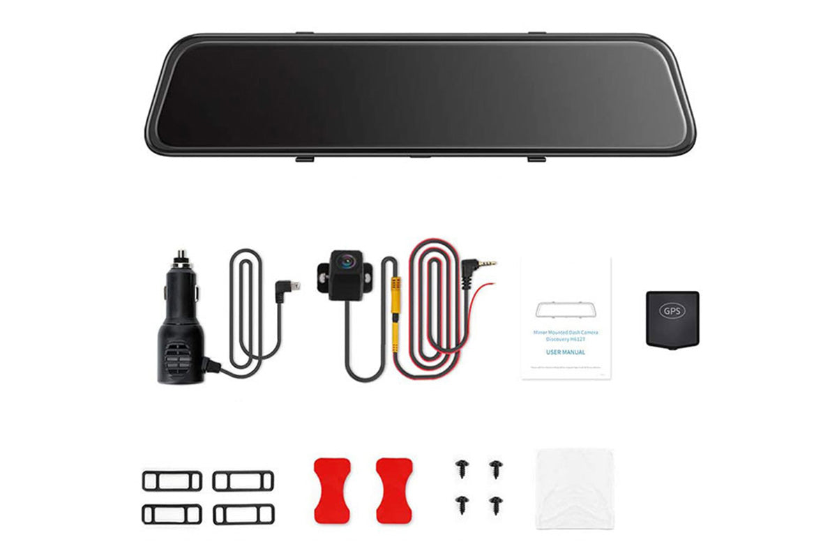 12-inch 4K Streaming Rearview Mirror Dash Cam with Dual Lens & Night Vision