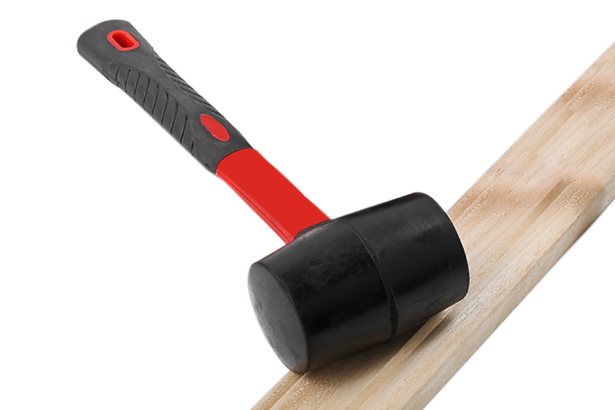 8oz Rubber Mallet Hammer Fiberglass Handle for Flooring Tent Stakes Woodworking