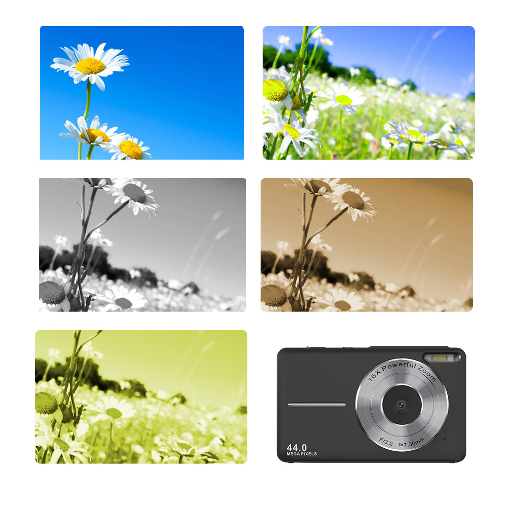 44MP Compact Portable Digital Camera 16X Zoom with 32GB Card for Kids