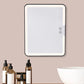 Bathroom Anti Fog Mirror with Lights Built In Shelf No Drilling Installation for Shower Room
