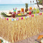 300x75cm Straw Color Tassel Table Skirt for Hawaiian Beach Parties