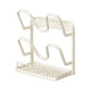 Kitchen Pot Lid Storage Rack Carbon Steel Holder with Drip Tray Organizer