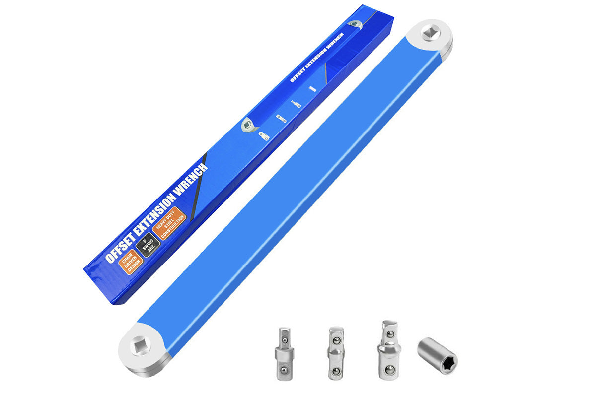 Offset Extension Wrench Impact Spanner Wrench with Square Drive Adapters for Car