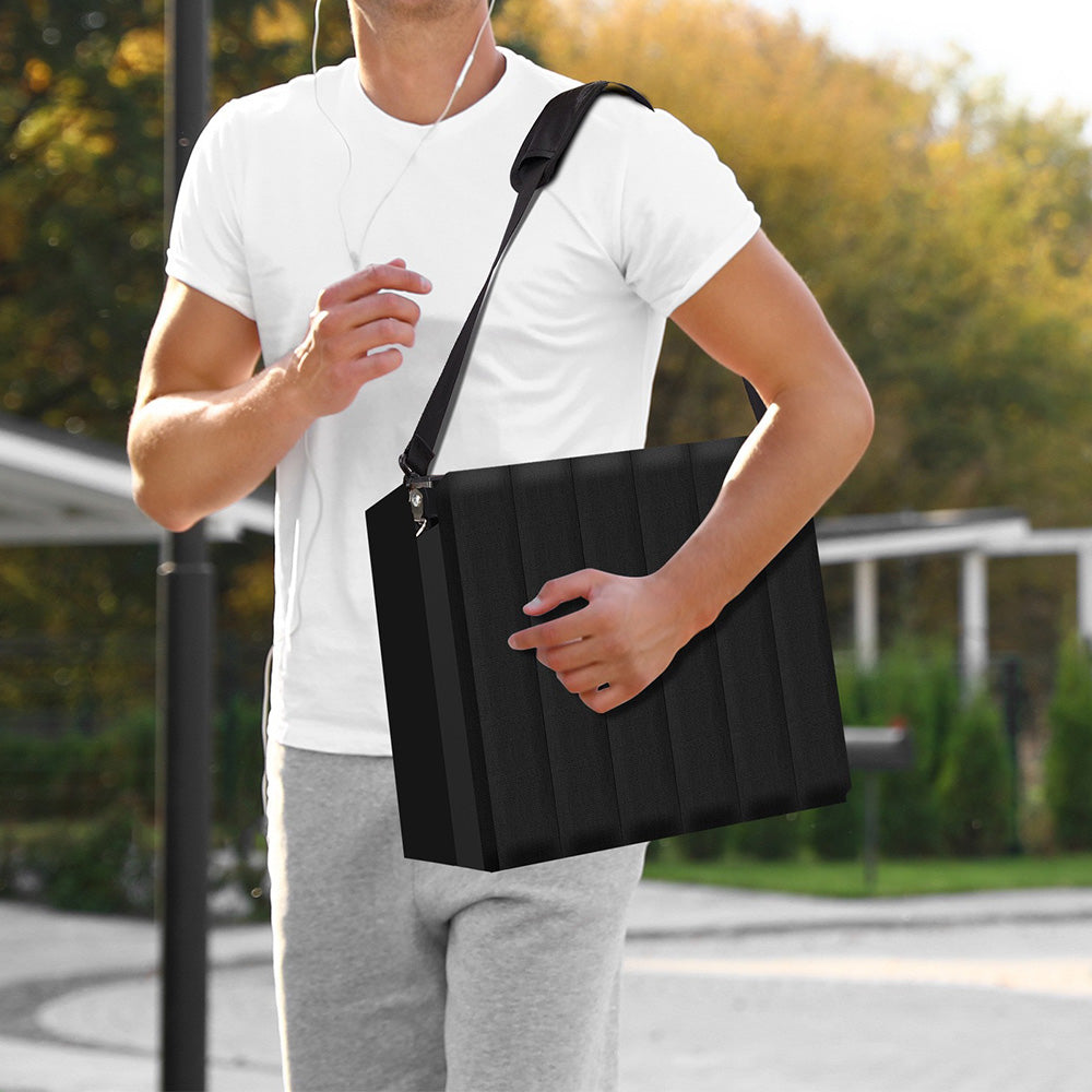 Comfortable Stadium Seat with Shoulder Strap Storage Pocket Foldable Stadium Chair for Outdoor