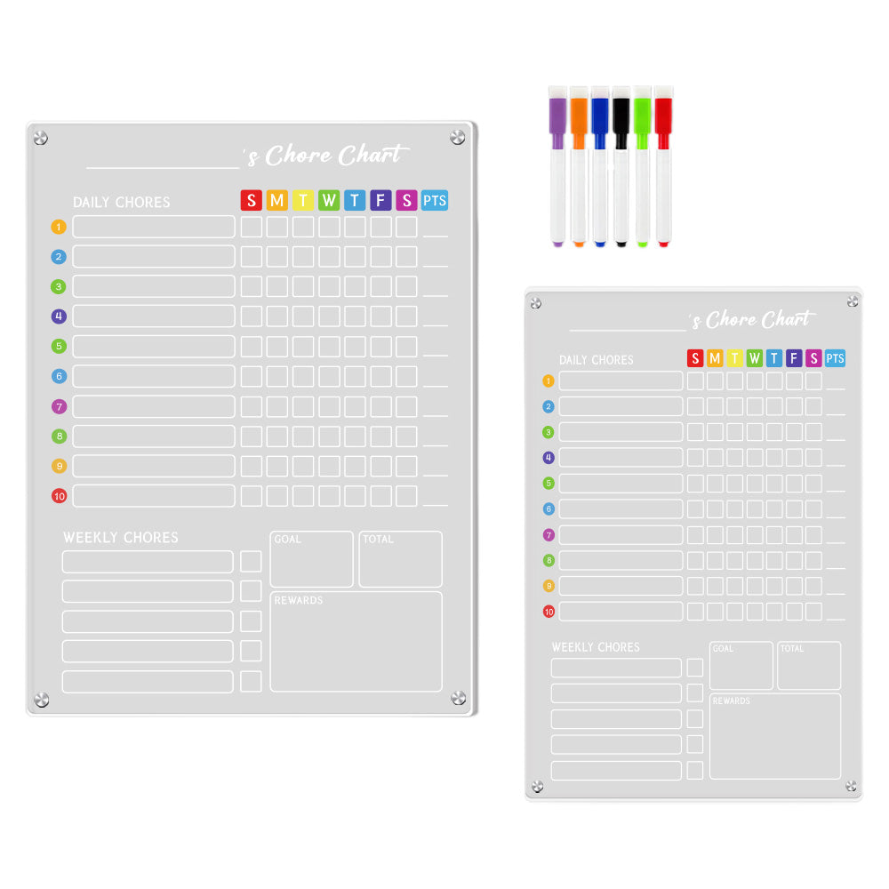 Acrylic Chore Chart Board Clear Dry Erase Checklist Chore Boars For Family Reward Chart