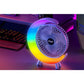USB Desk Fan with 7Colorful Night Light  Air Circulator Fan