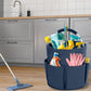 28 x 28cm Cleaning Caddy with Handle 6 Pockets Collapsible Bucket