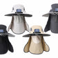 Wide Brim Solar Cooling Fan Hat Outdoor Breathable Mesh Face Cover Neck Shade