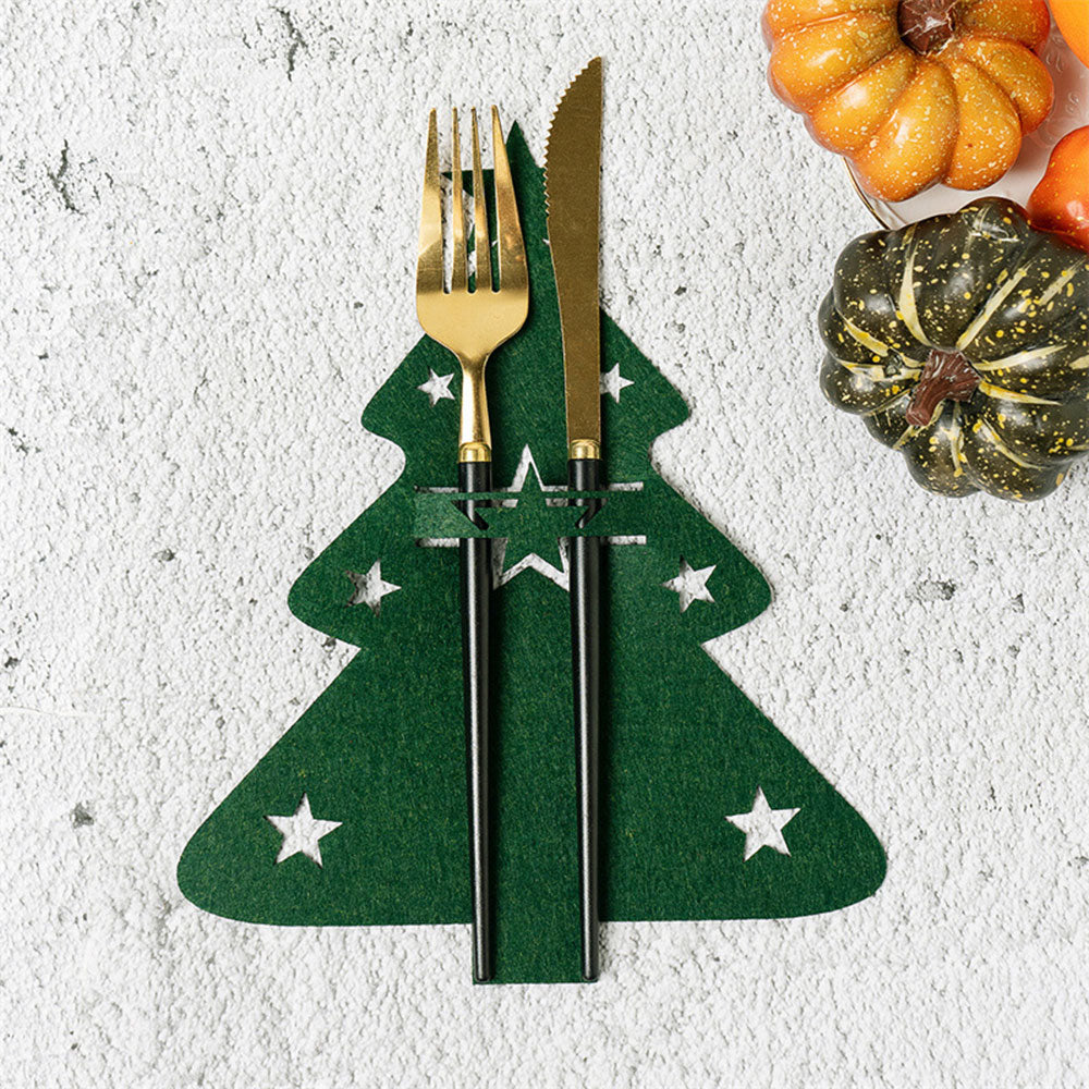 12Pcs Cutlery Bag Table Decoration Christmas Knife Fork Holder Tableware Organizer