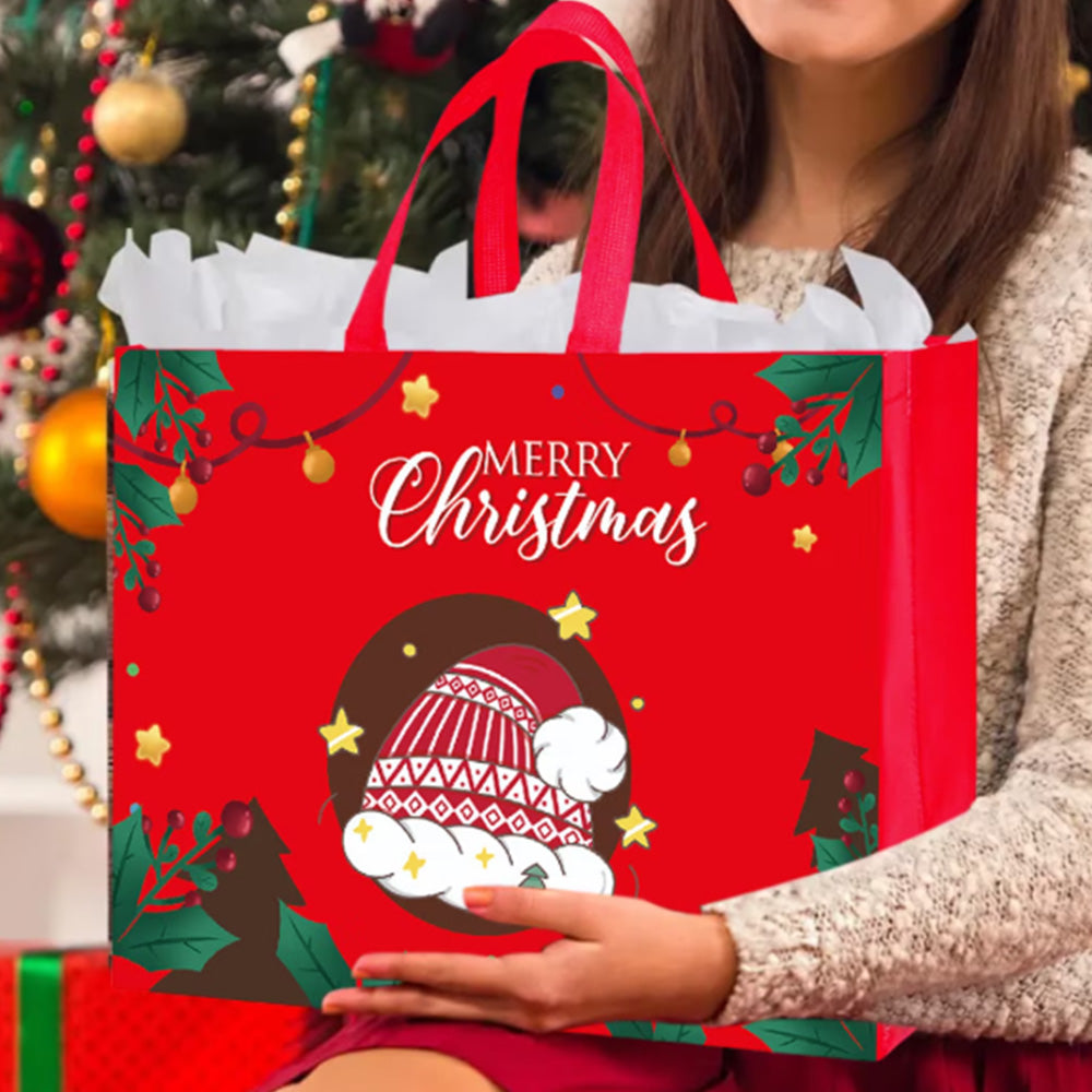24Pcs Nonwoven Christmas and Halloween Handled Gift Shopping Bags