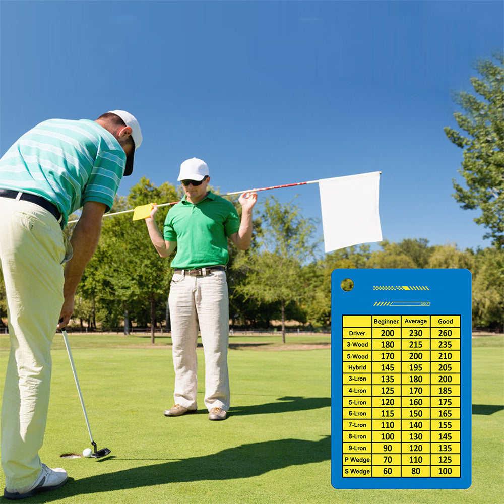 2PCS Golf Club Range Chart Card Golf Club Distance Card Golf Score Cards