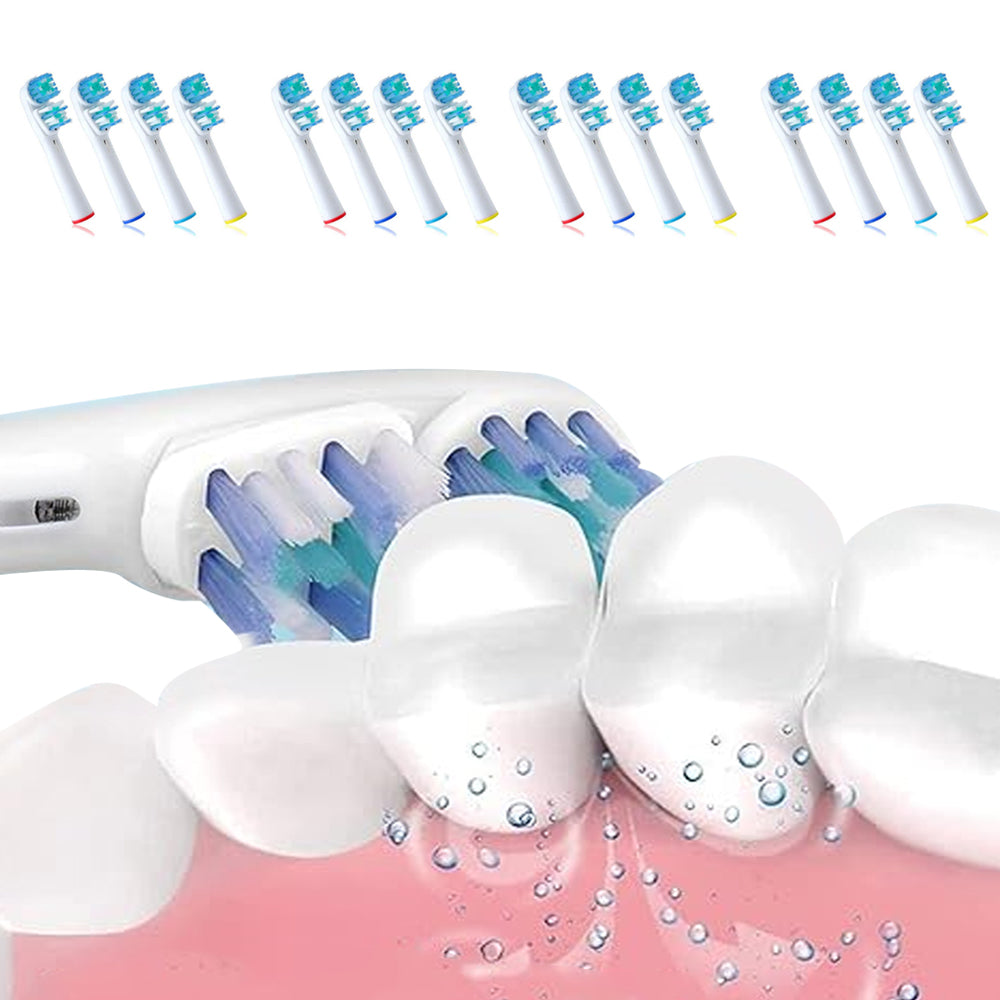 16-Piece Dual Clean Replacement Brush Heads Compatible with Oral-B