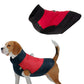 Waterproof Pet Dog Vest Winter Jacket with Reflective D Ring and Smooth Zipper-Red