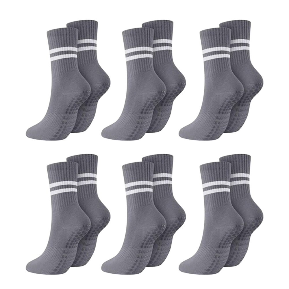 6 Pairs Non-Slip Yoga Cushioned Socks