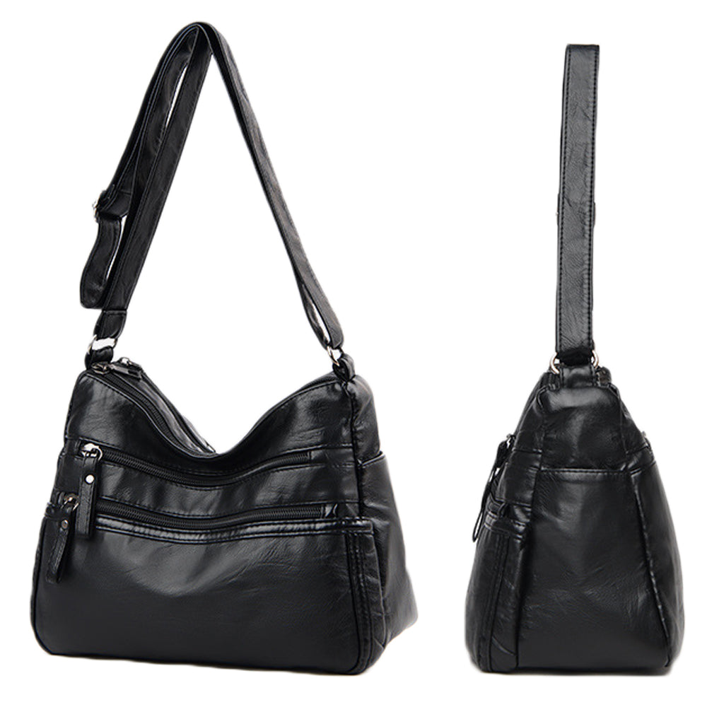 Two-Layer PU Leather Crossbody Bag for Women