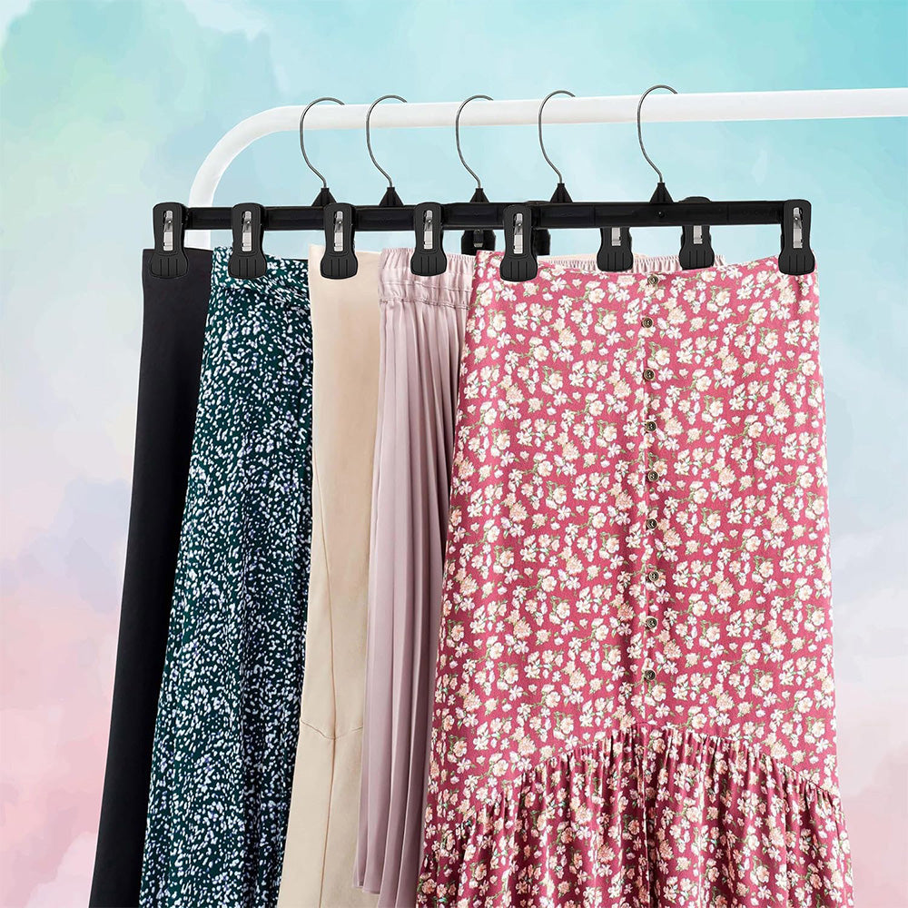 12 PCS 360 Degree Rotating Clothes Hangers with Adjustable Clips for Pants Skirts