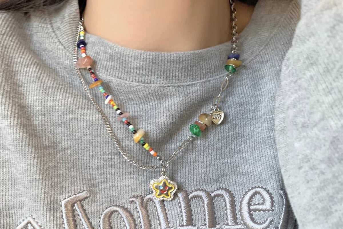4pcs Women's Pendant Necklace Trendy Hoodie Sweater Chain