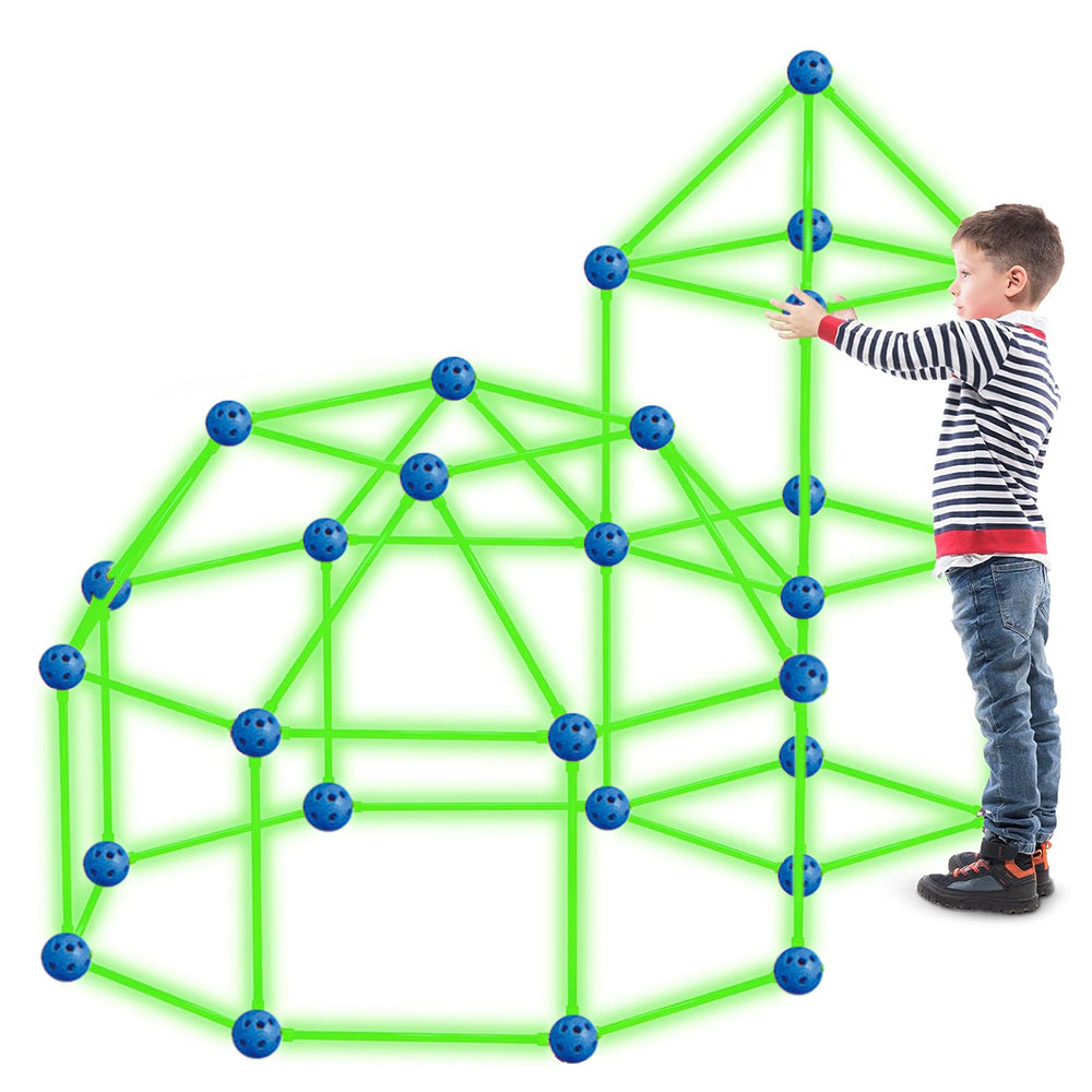 175Pcs Tent Fort Building Kit Glow In The Dark Tent STEM Construction Toy