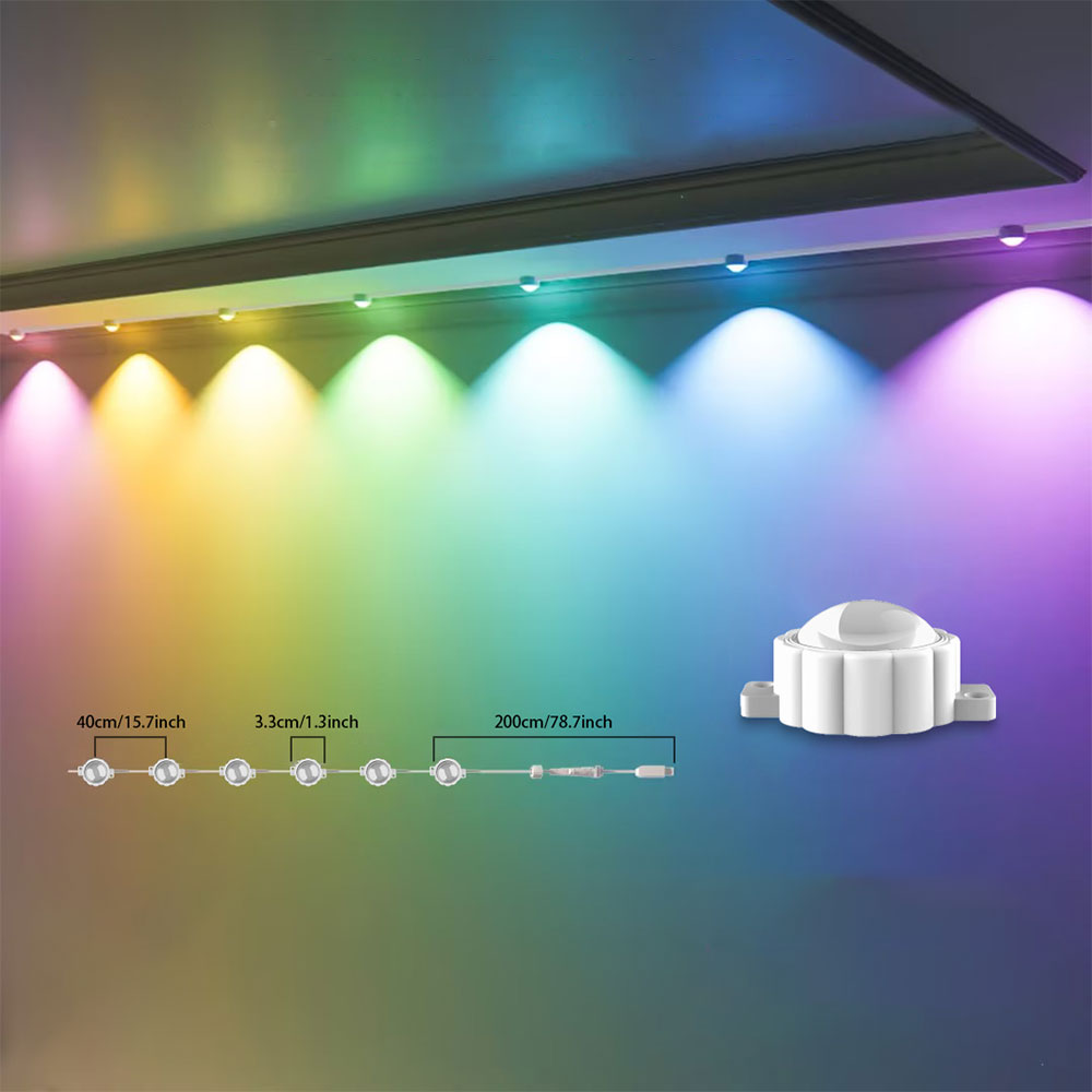Solar Powered Christmas APP Control Smart Eave Lights Xmas Permanent Outdoor String Lights