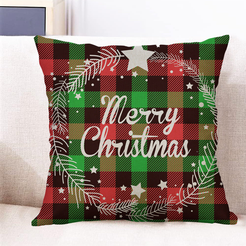 45x45cm Linen Christmas Pillow Cover Throw Pillowcase
