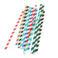 200 Pieces of Biodegradable Disposable Drinking Straws with Colourful Pattern