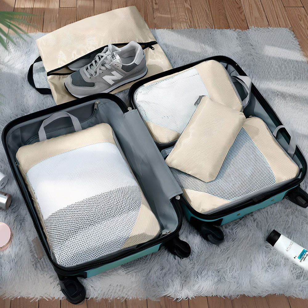 8 Set Compression Packing Cubes For Travel Essentials Expandable Luggage Storage Bags Set