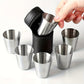 30ml Stainless Steel Shot Cup Set with PU Carry Pouch for Travel