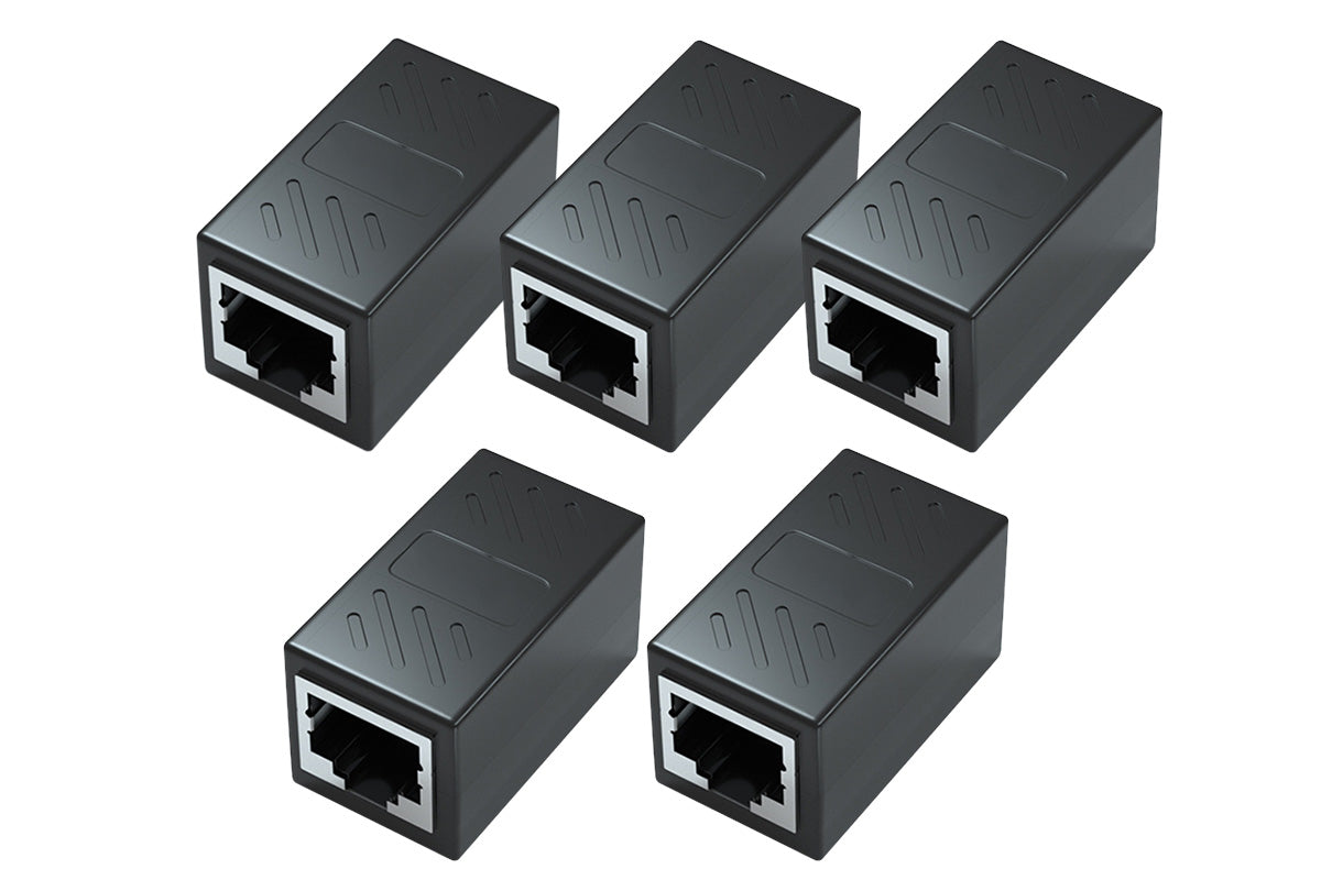 5-Pack RJ45 Ethernet Cable Coupler Inline Adapter Network Extender Connector