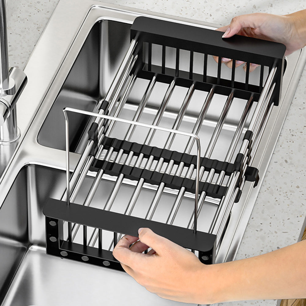 Extendable Stainless Steel Sink Dish Drying Rack