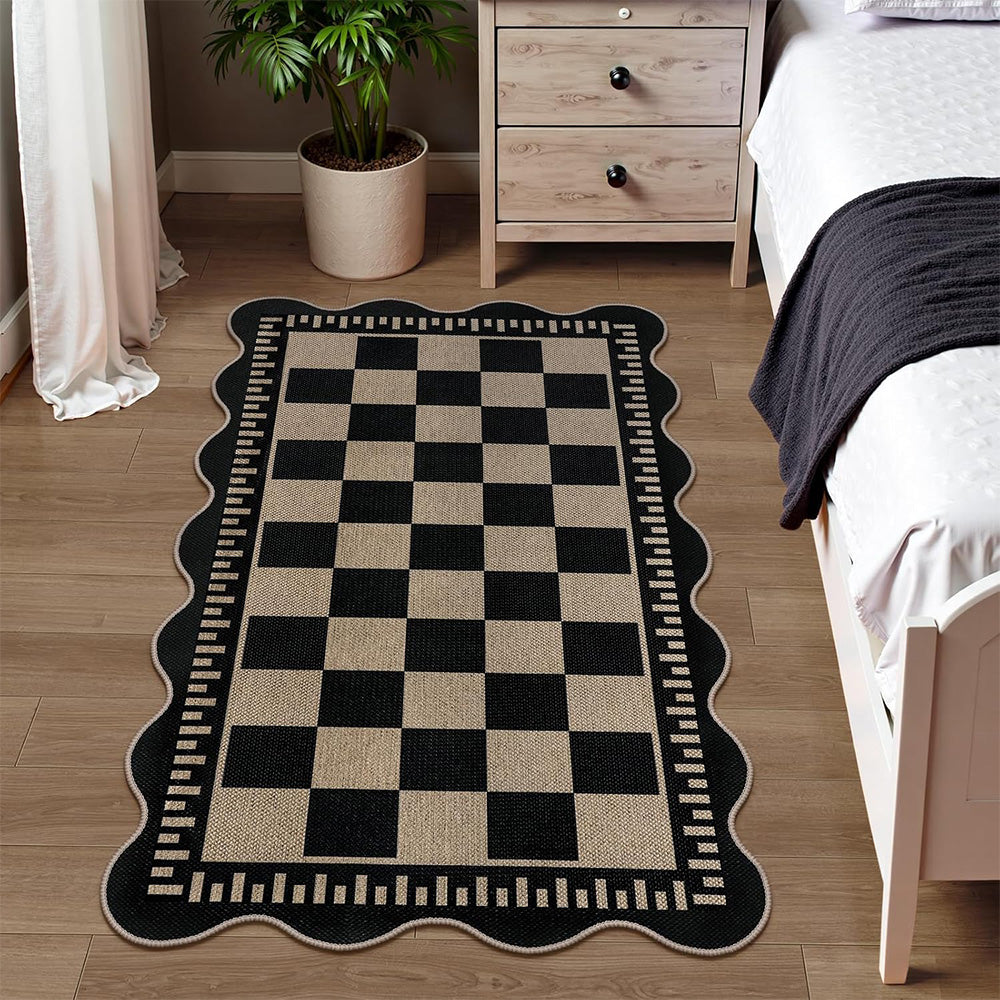 Geometric Crystal Velvet Area Rug Washable Floor Mat for Home-Style 2