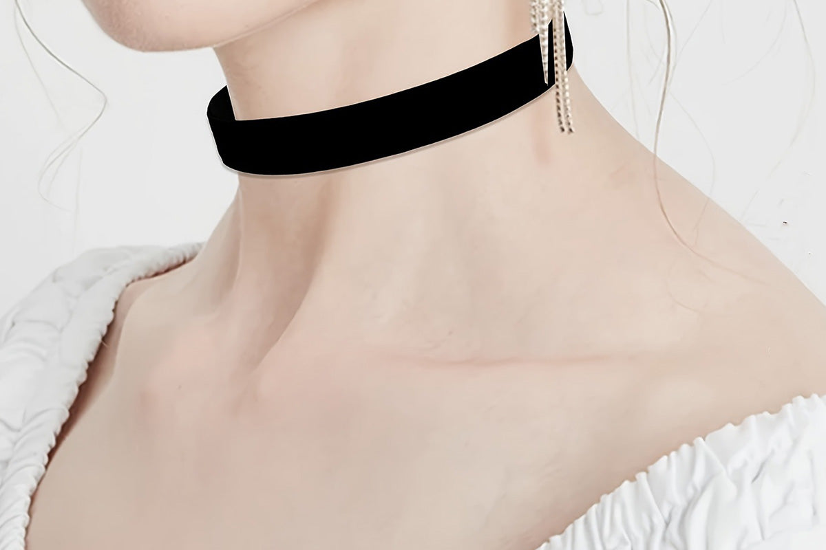 3Pcs Black Layered Necklace Set for Women Adjustable Jewelry Gift