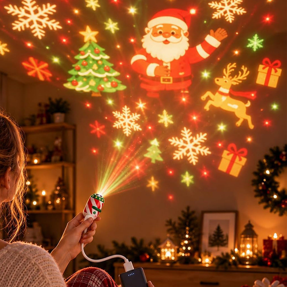 USB Christmas Projection Light with Assorted Lenses for Ceiling Decoration