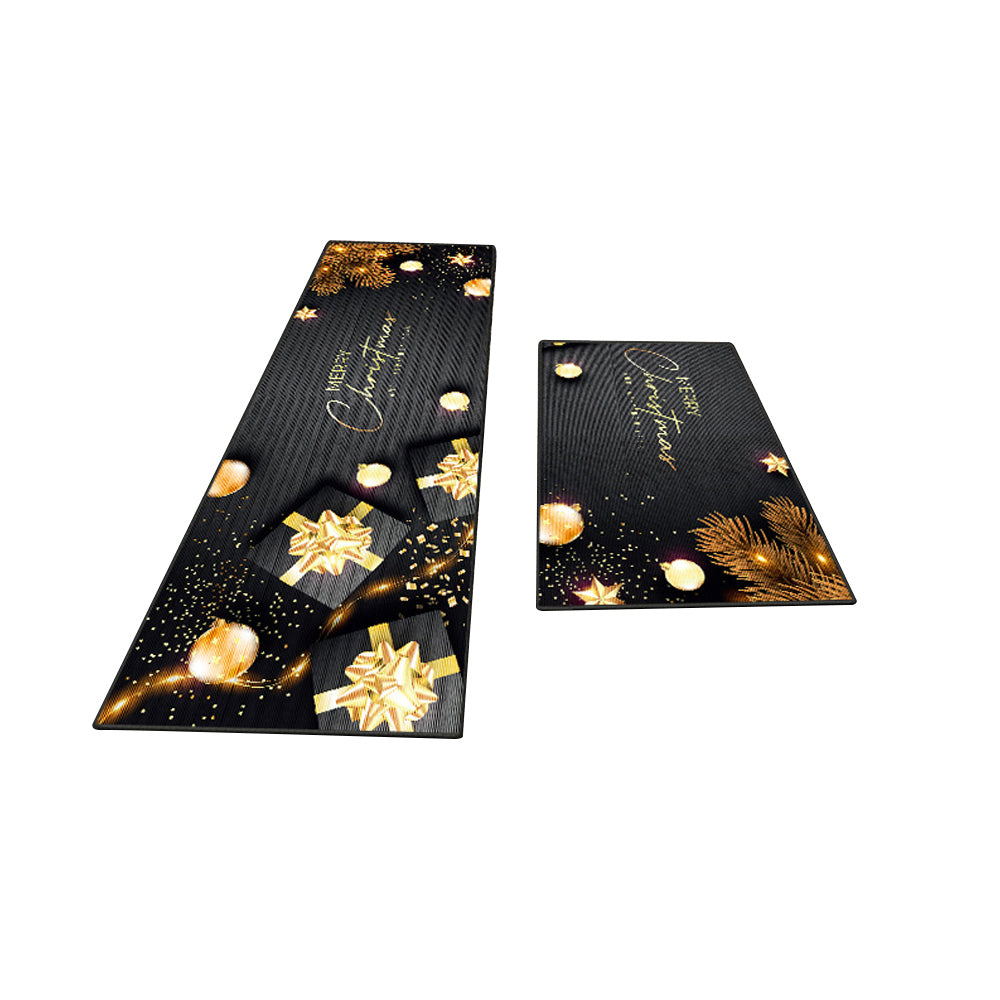 2Pcs Christmas Kitchen Washable Rectangular Floor Mat