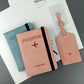 RFID Shield Passport Holder and Luggage Tag Set PU Leather Organizer