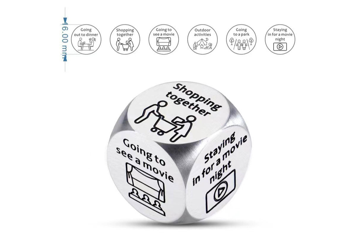 Stainless Steel Decision Dice Food Game Date Ideas Family Gift