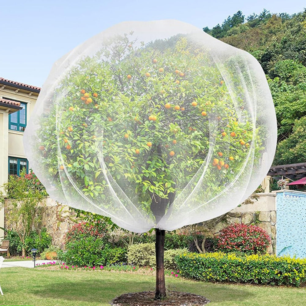 3 Pack Drawstring Fruit Tree Netting Cover Fine Mesh Bird Fruit Fly Insect Protection for Garden Potted Plant Fruit Trees