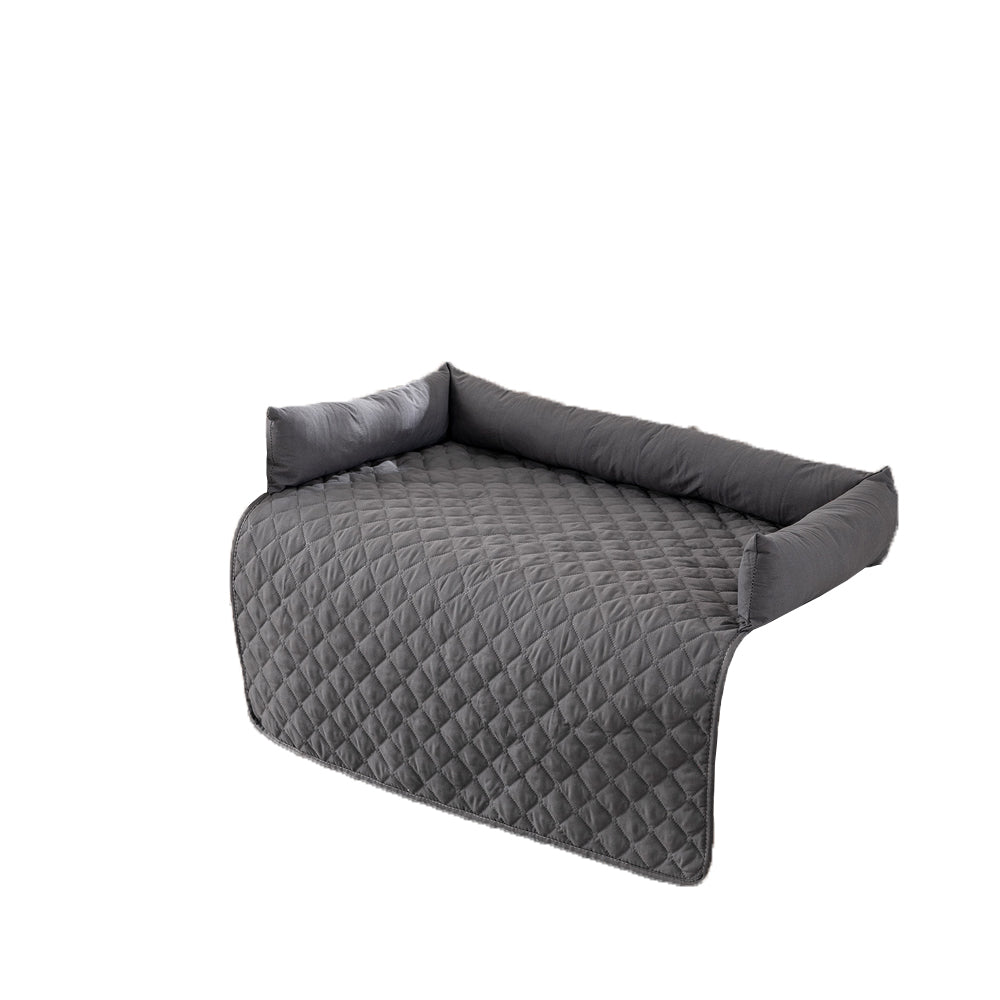 Plaid Water-resistant Sofa Pet Blanket Mat with Pillow