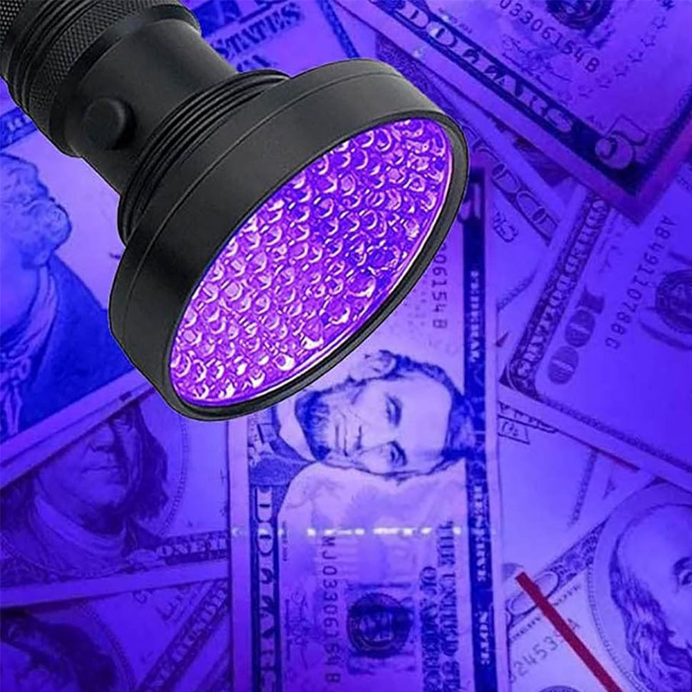 100-LED UV Flashlight Black Light for Pet Urine Bed Bugs Resin Curing Scorpion Finder