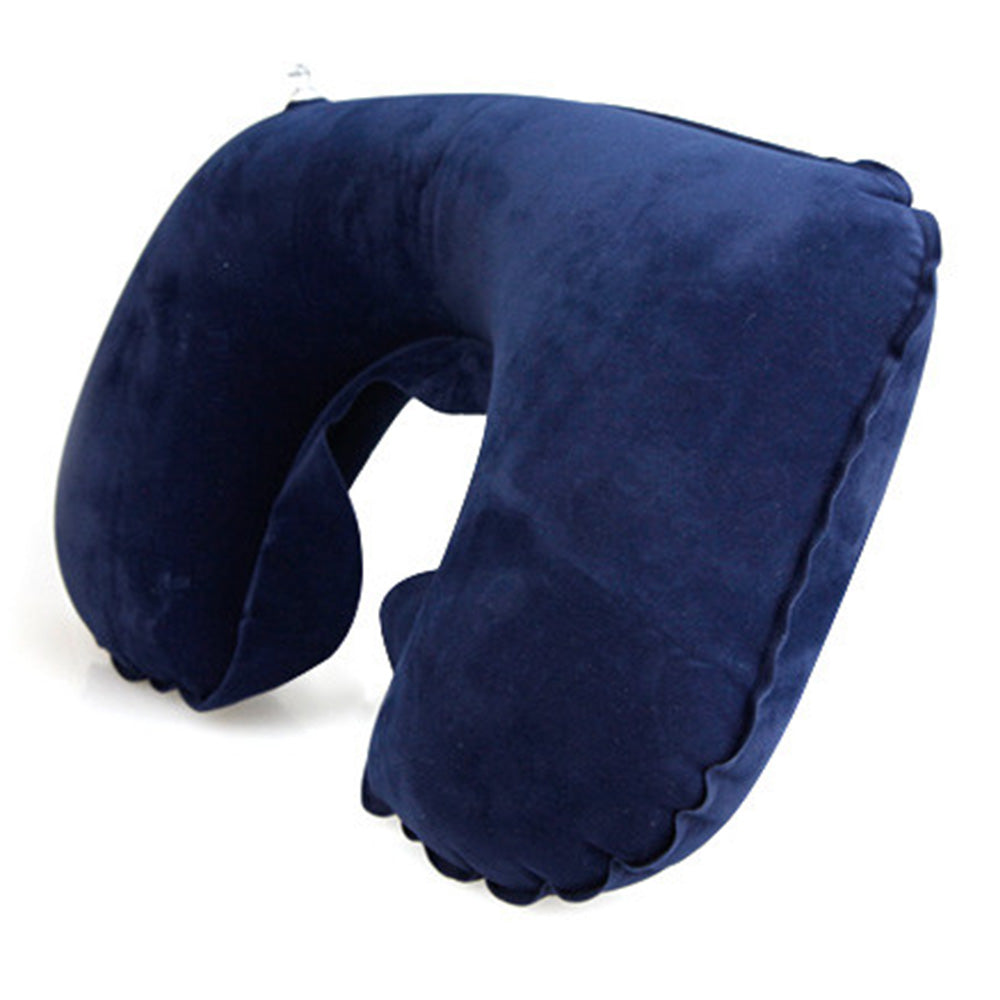 2 Pack Inflatable Travel Neck Pillow U Shaped for Car Plane Soft Velvet PVC Portable