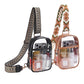 2Pcs Clear Stadium Approved Crossbody Bag Stylish Chest Bag-Black and Brown