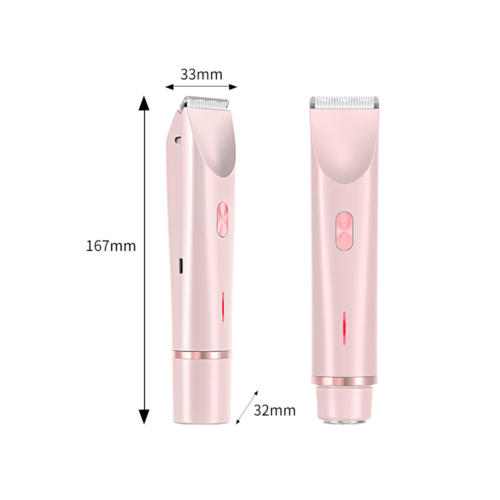 Dual Head Women Body Shaver Bikini Trimmer USB Rechargeable Hair Razor