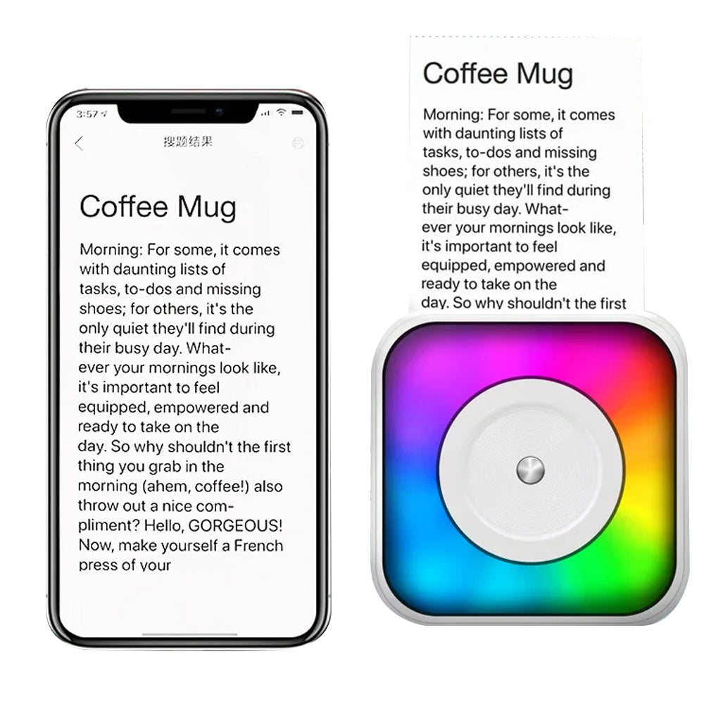 RGB Light Pocket Printer with 5 Rolls Papers and Stickers